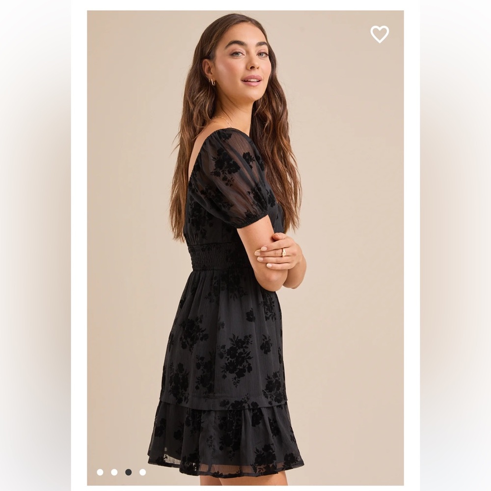 NWT Altar’d State Black Floral Mini Dress - Picture 3 of 9
